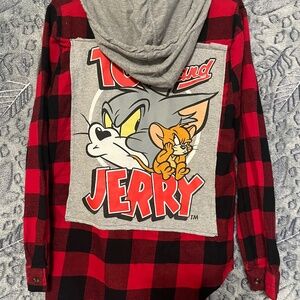 Tom and Jerry Upcycled Flannel
